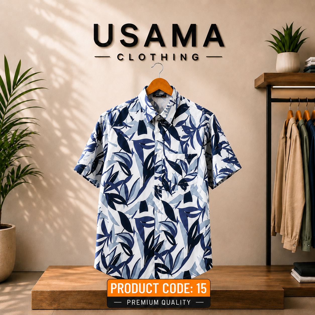 👔Executive Style Blue Leaf- 15